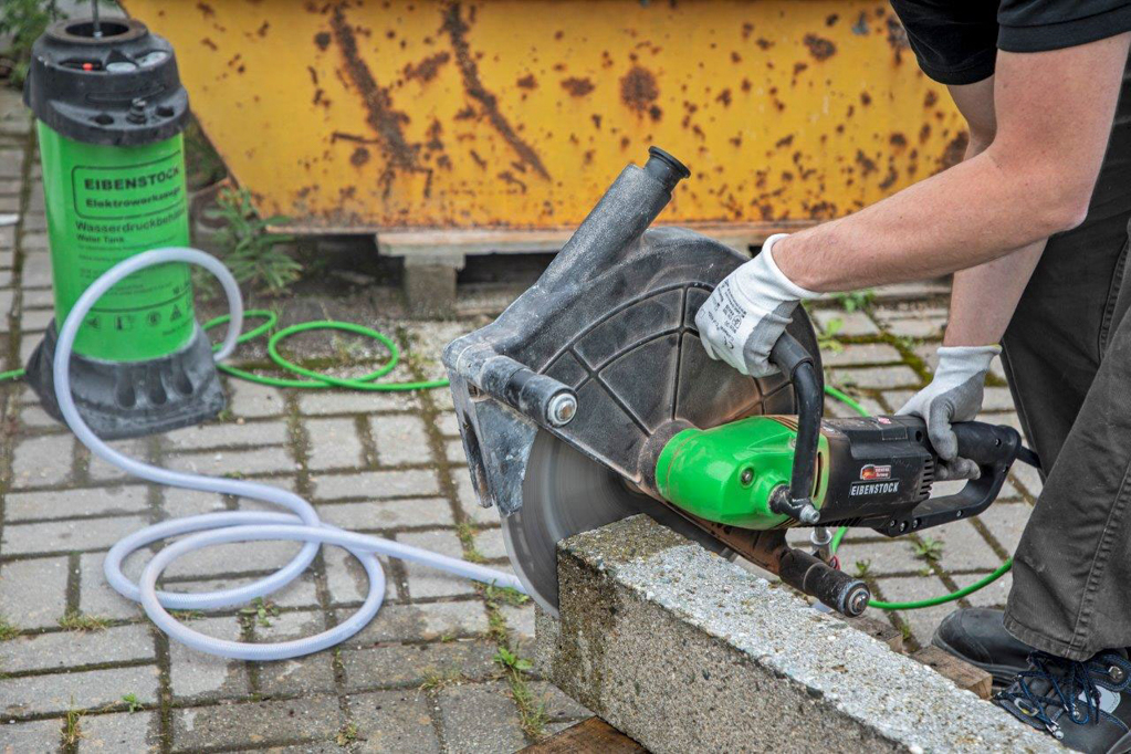 Troncatore ETR 400.1 P a secco e umido in scatola incl. Protezione polvere,disco da taglio Ø 400 mm e accessori